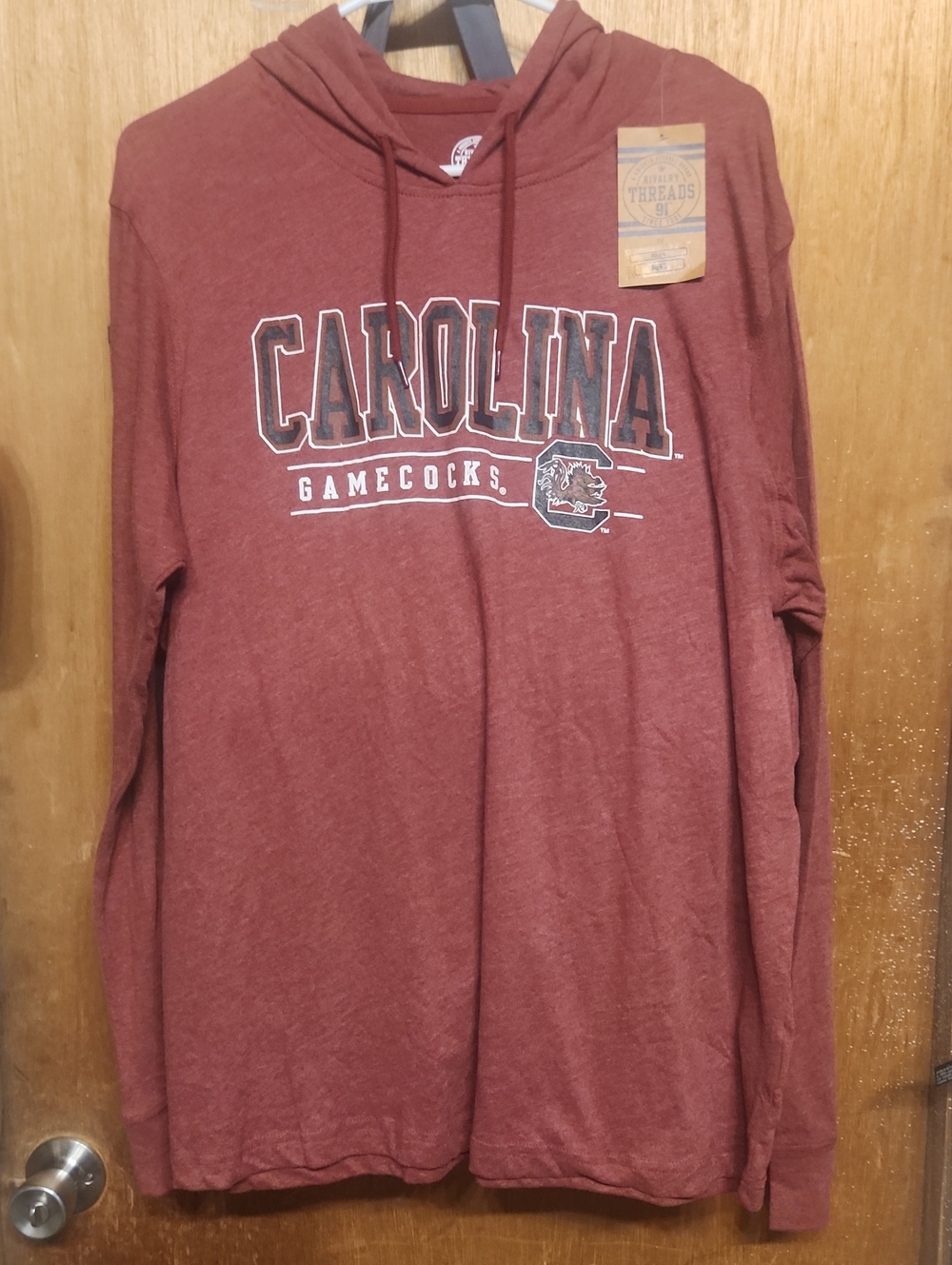 Men's Crewneck Hooded Tee - Deep Red
